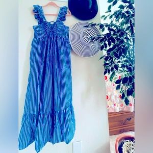 It’s a beautiful blue/white maxi/dress from tea n cup. Great for summer/vacay👗